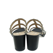 Valentino Black Rockstud Block Heeled Slide Sandals 37