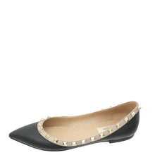 Valentino Black RockStud Flat Ballerina 37