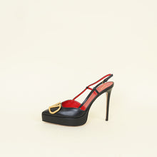 Valentino Black Vlogo Platform Slingback Pump 38.5
