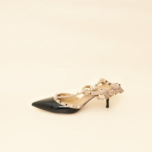 Valentino Black Rockstud Caged Ankle Strap Slingback Pump 38