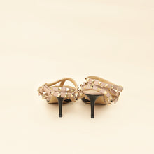 Valentino Black Rockstud Caged Ankle Strap Slingback Pump 38