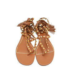 Valentino Selleria Rockstud Flair Ankle Wrap Flat Sandals 38