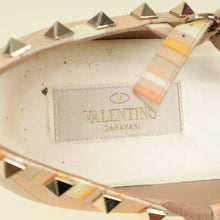 Valentino Multicolor Rockstud Caged Ankle Strap Flat Ballerina 38