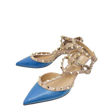 Valentino Blue Rockstud Caged Pump 38