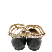 Valentino Black Rockstud Caged Ankle Strap Flat Ballerina 39.5