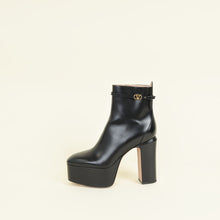 Valentino Black Vlogo Tan-Go Platform Ankle Boots 39.5
