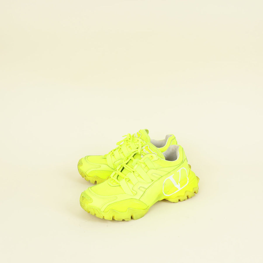 Valentino Neon Yellow Green VLogo Sneakers 39.5