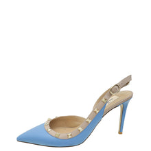 Valentino Blue Rockstud Caged Slingback Pump 39