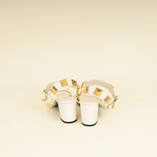 Valentino Light Ivory Roman Stud Ankle Strap 60mm Sandals 39