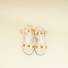Valentino Light Ivory Roman Stud Ankle Strap 60mm Sandals 39