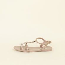 Valentino Nude Rockstud Rubber Flat Sandals 39