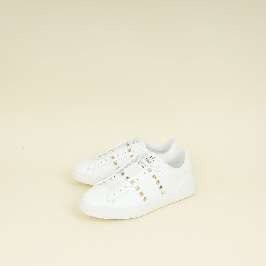 Valentino White Rockstud Untitled Sneaker 40.5
