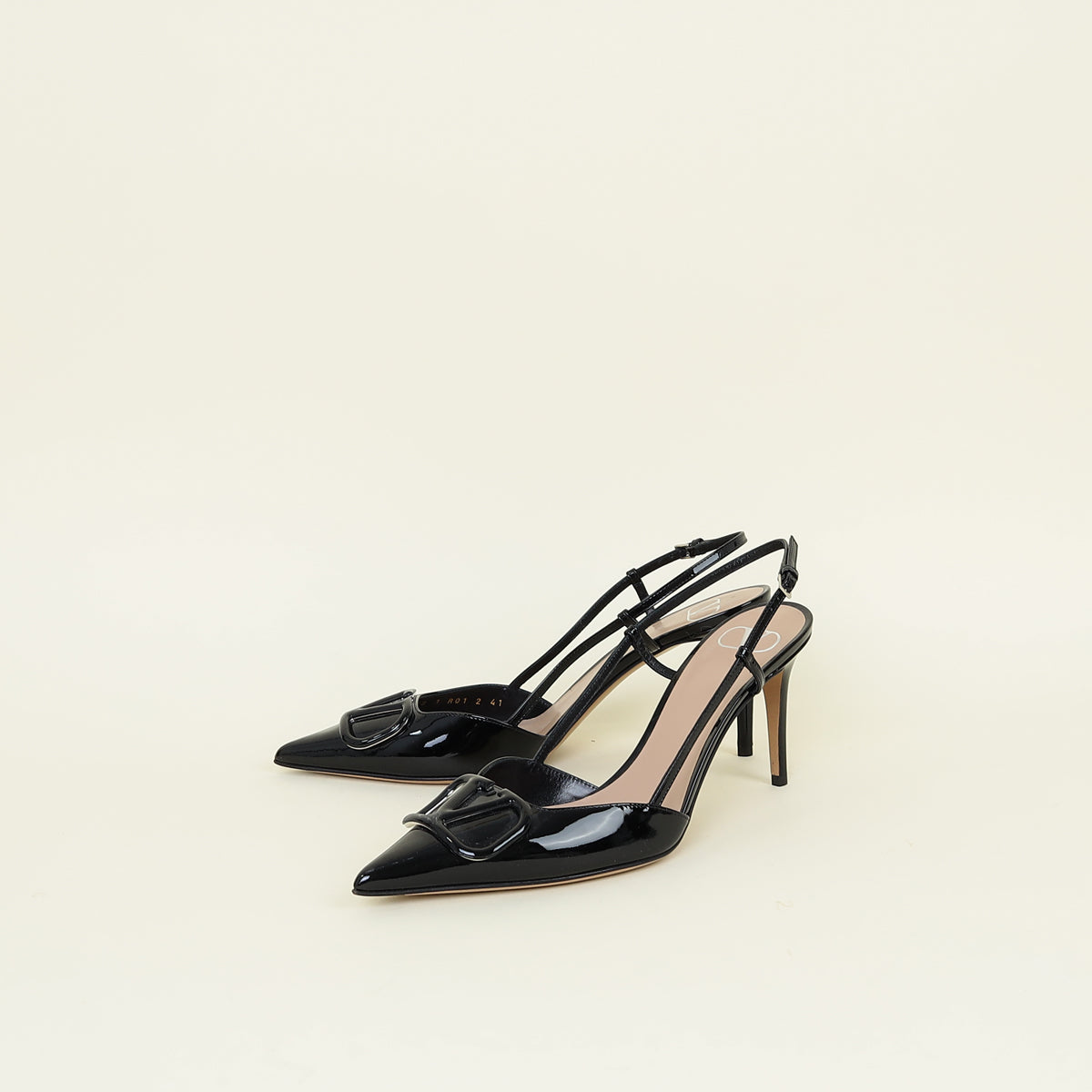 Valentino Black VLogo Slingback Pumps 41