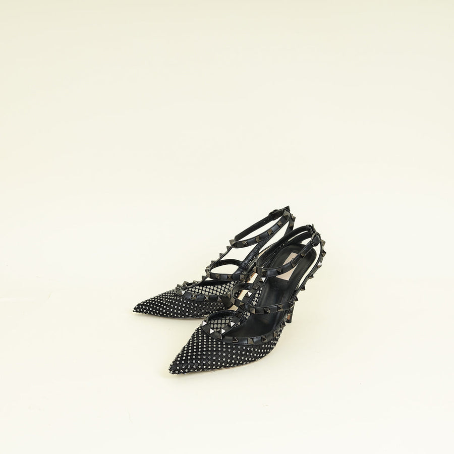 Valentino Black Rockstud 100 Pumps 42