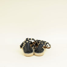 Valentino Black Rockstud Ankle Strap Flat Espadrille 35