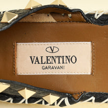 Valentino Black Rockstud Ankle Strap Flat Espadrille 35