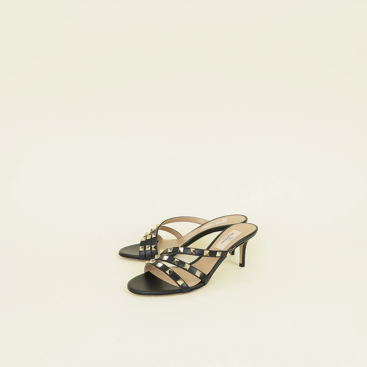 Valentino Black Rockstud Asymmetrical Sandal 35