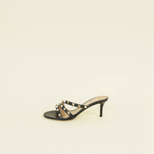 Valentino Black Rockstud Asymmetrical Sandal 35