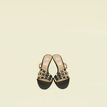 Valentino Black Rockstud Asymmetrical Sandal 35