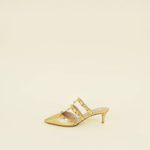 Valentino Metallic Gold Rockstud Heeled Mules 35