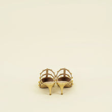 Valentino Metallic Gold Rockstud Heeled Mules 35