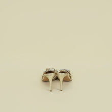 Valentino Metallic Gold Vlogo Crystal Slingback Pump 37.5