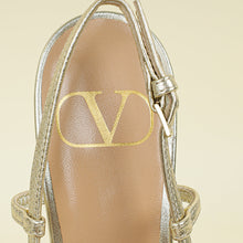 Valentino Metallic Gold Vlogo Crystal Slingback Pump 37.5