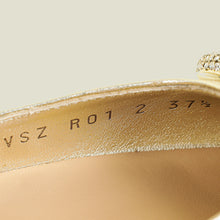 Valentino Metallic Gold Vlogo Crystal Slingback Pump 37.5