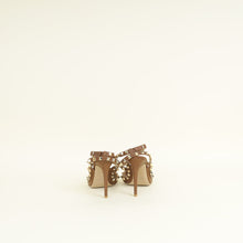 Valentino Brown Rockstud Caged Ankle Strap Pumps 37.5