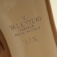 Valentino Brown T Strap Rockstud Block Sandals 37.5