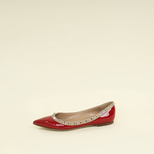 Valentino Red Rockstud Flat Ballerina 37.5