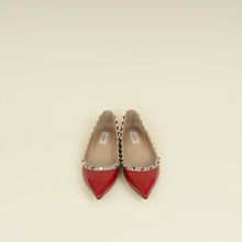 Valentino Red Rockstud Flat Ballerina 37.5