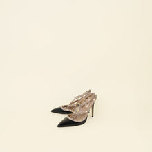 Valentino Black Rockstud Caged Ankle Strap Pumps 37.5