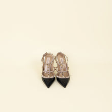 Valentino Black Rockstud Caged Ankle Strap Pumps 37.5