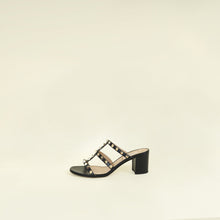 Valentino Black Rockstud Slide Sandals 37.5
