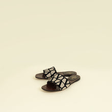Valentino Tricolor Toile Iconographe Flat Slide Sandals 37