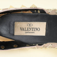 Valentino Pink Nude Rockstud Flat Espadrille Ankle Strap 37