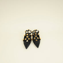 Valentino Black Roman Studs Ankle Strap Flat Sandals 38.5