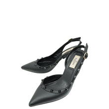 Valentino Black Rockstud Slingback Pump 38