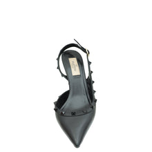 Valentino Black Rockstud Slingback Pump 38