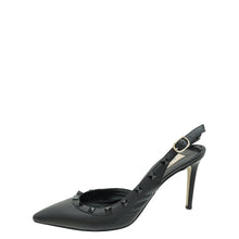 Valentino Black Rockstud Slingback Pump 38