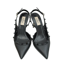 Valentino Black Rockstud Slingback Pump 38