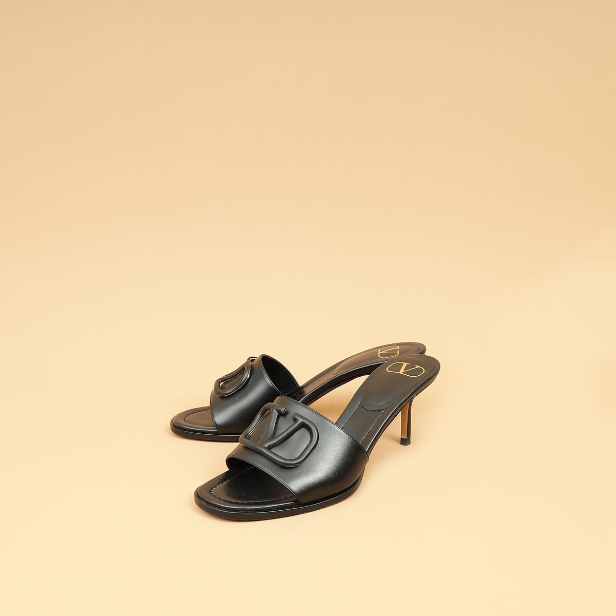 Valentino Black VLOGO 65 Heeled Mules 38