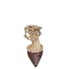 Valentino Burgundy Rockstud Caged Pump 38