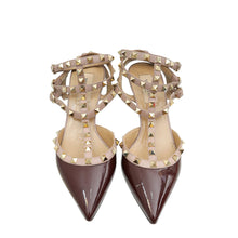 Valentino Burgundy Rockstud Caged Pump 38