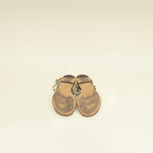 Valentino Metallic Champaigne Rockstud Thong Ankle Strap Flat 39.5