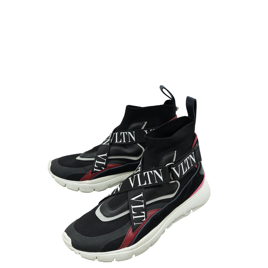 Valentino Tricolor Body Tech Knit Heroes Her High Top Sneakers 39