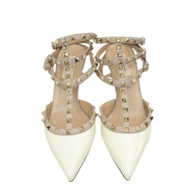 Valentino Light Ivory Rockstud Caged Ankle Strap 65 Pumps 39