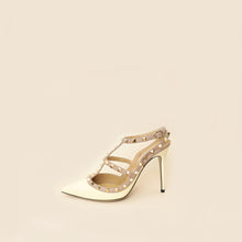 Valentino Cream Rockstud Caged Slingback Pump 39
