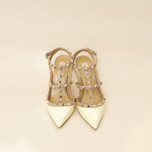Valentino Cream Rockstud Caged Slingback Pump 39